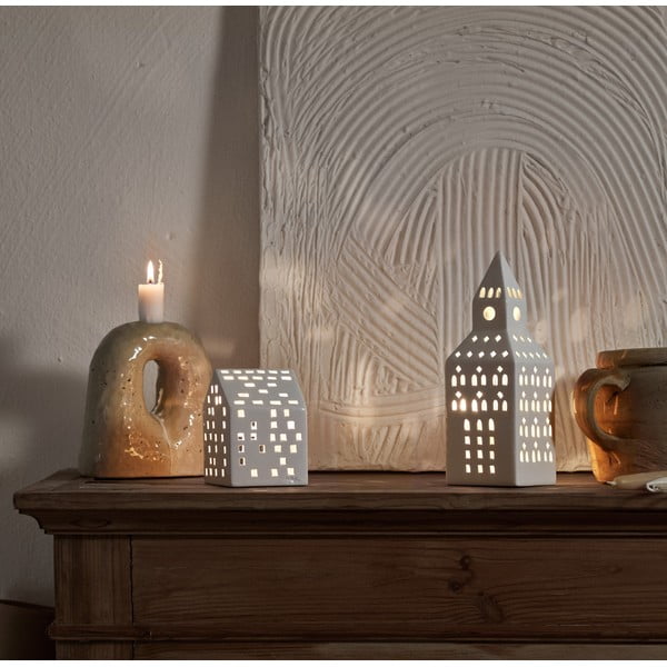 Keramikas svečturis tējas svecītēm Urbania Lighthouse Church Tower – Kähler Design-image-1