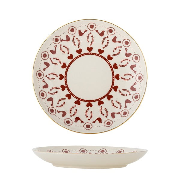 Krēmkrāsas deserta māla šķīvis ar Ziemassvētku motīvu ø 16 cm Jolly – Bloomingville-image-3
