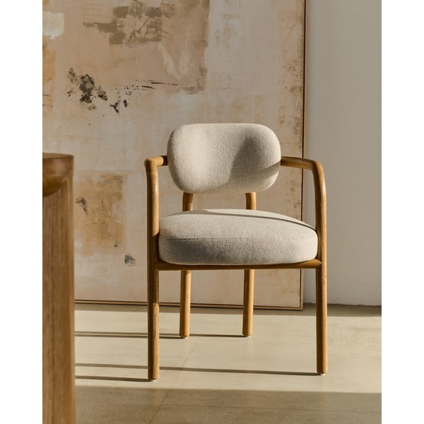 Brūns/krēmkrāsas pusdienu krēsls Melqui – Kave Home-image-1