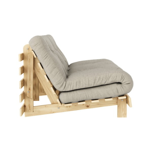 Pelēkbēšs lina salokāms dīvāns 160 cm Roots – Karup Design-image-4