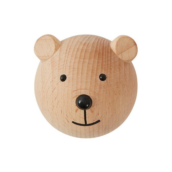 Dabīga toņa dižskābarža masīvkoka sienas āķis Bear – OYOY Mini