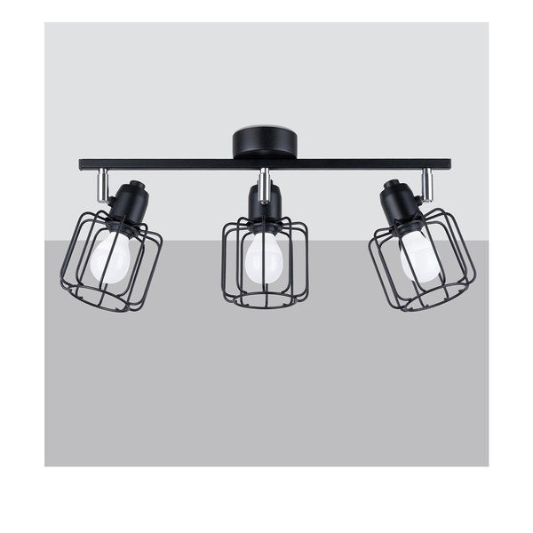 Melna griestu lampa ø 10 cm Salom – Sollux-image-3