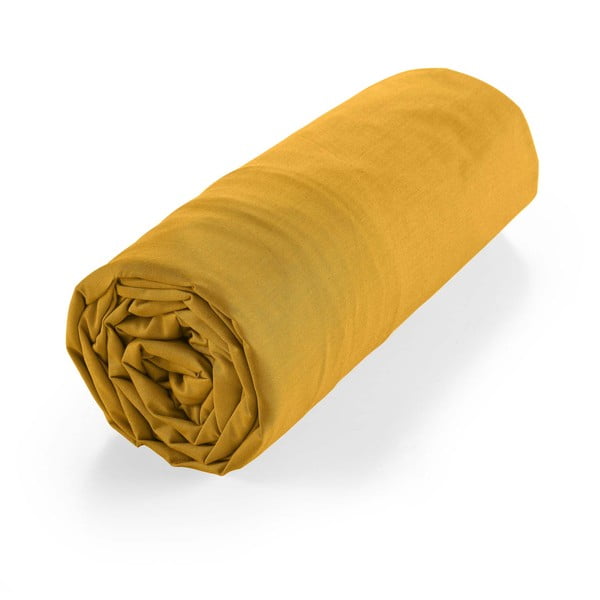 Dzeltens palags no organiskās kokvilnas  ar gumiju 180x200 cm Biolina – douceur d'intérieur-image-4