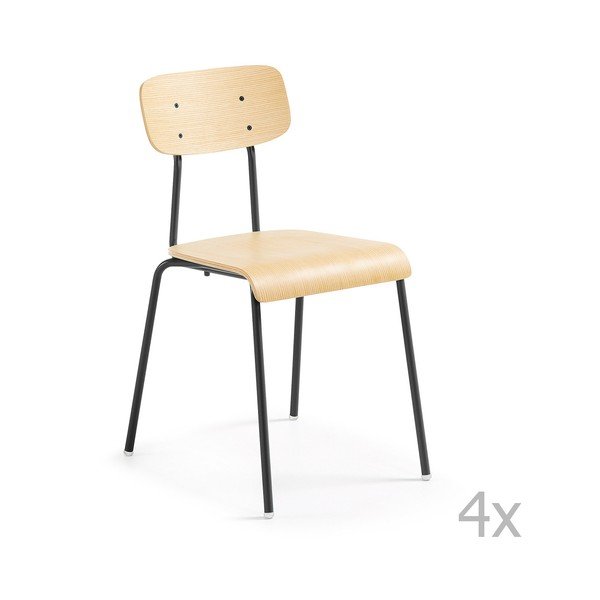 4 krēslu komplekts ar melnu struktūru La Forma Klee
