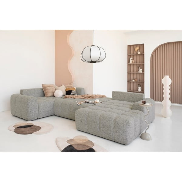 Gaiši brūns salokāms modulārais stūra dīvāns ar uzglabāšanas vietu (ar kreiso stūri) Lulu – Miuform-image-1