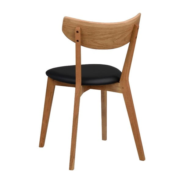 Brūns ozolkoka pusdienu krēsls ar melnu sēdekli Rowico Ami-image-4