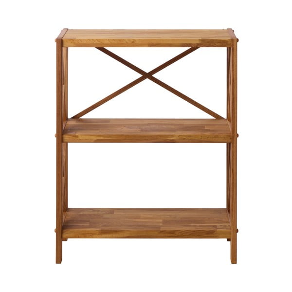 Dabīga toņa ozola masīvkoka plaukts 70x87 cm X-Shelf – Unique Furniture