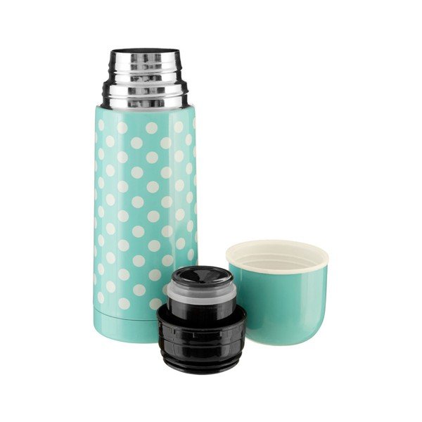 Piparmētru zaļa punktaina termo pudele Premier Housewares, 350 ml-image-1