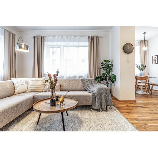 Krēmkrāsas ar rokām darināts kokvilnas paklājs 60x110 cm Reimagine – Universal-image-1