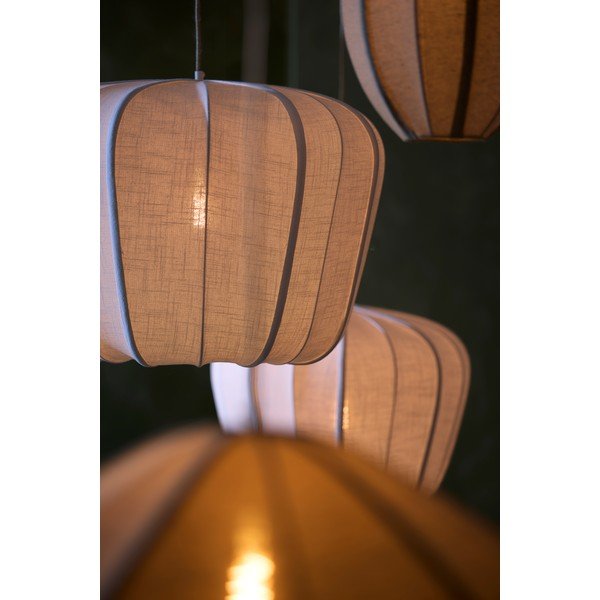Krēmkrāsas piekaramā lampa ar auduma abažūru Zubedo – Light & Living-image-1