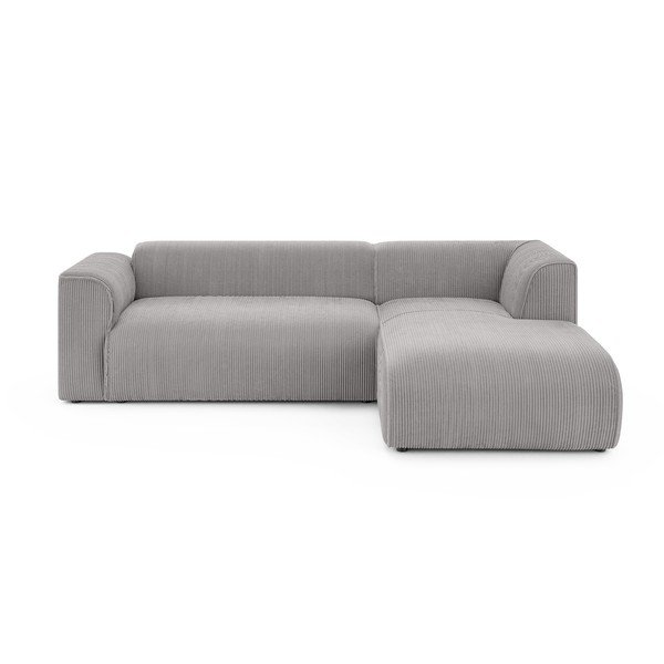 Gaiši pelēks velveta stūra dīvāns (ar labo stūri/ar zvilni) Merid  – Ropez