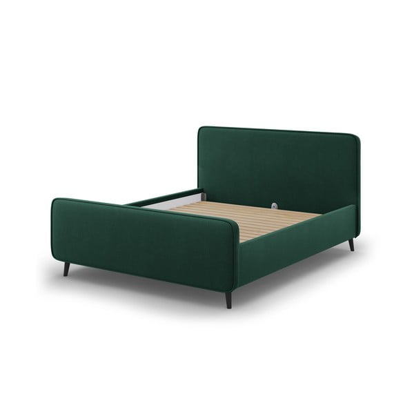 Zaļa mīksta divguļamā gulta ar režģi 140x200 cm Kaia – Micadoni Home