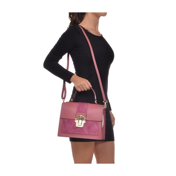 Rozā ādas soma Isabella Rhea, 22 x 27 cm-image-4