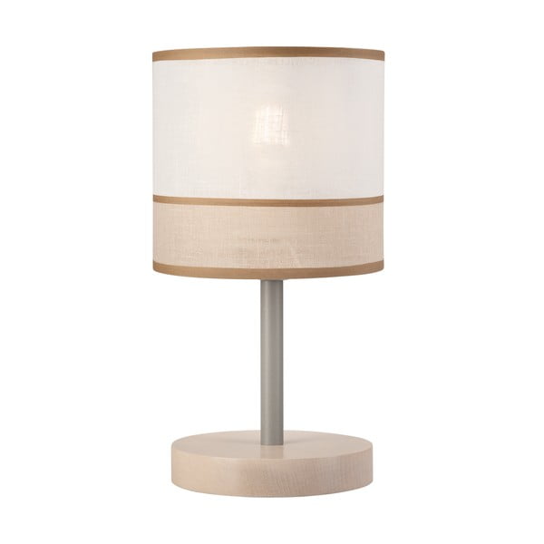 Gaiši brūna galda lampa ar auduma abažūru (augstums 30 cm) Andrea – LAMKUR