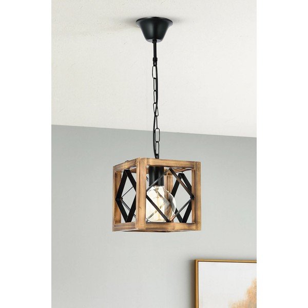 Griestu lampa no egles koka Zikzak Rustik-image-1