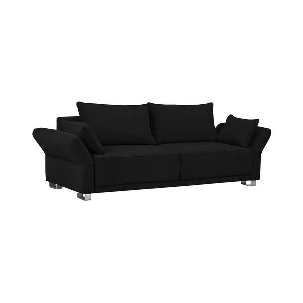 Melns dīvāns-guļamā dīvāns ar uzglabāšanas vietu Windsor & Co Sofas Casiopeia, 245 cm-image-2