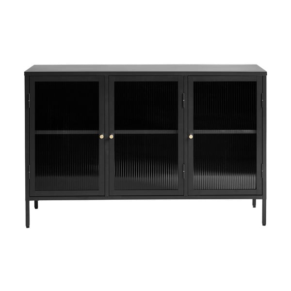 Melna metāla vitrīna 132x85 cm Bronco – Unique Furniture