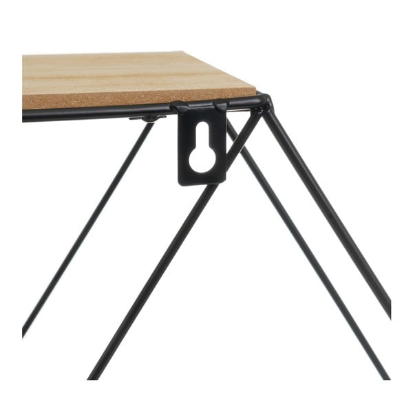 Melns/dabīga toņa daudzlīmeņu sienas plaukts 50 cm – Casa Selección-image-2