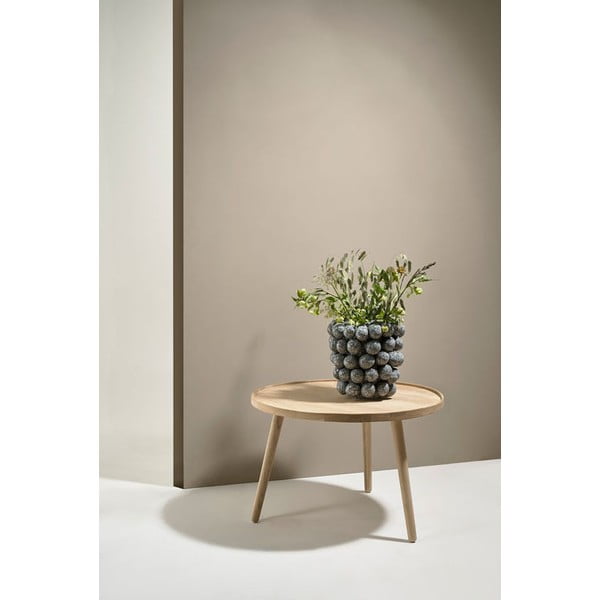 Dabīga toņa ozola masīvkoka apaļš žurnālgaldiņš ø 70,5 cm Ebern – Villa Collection-image-1