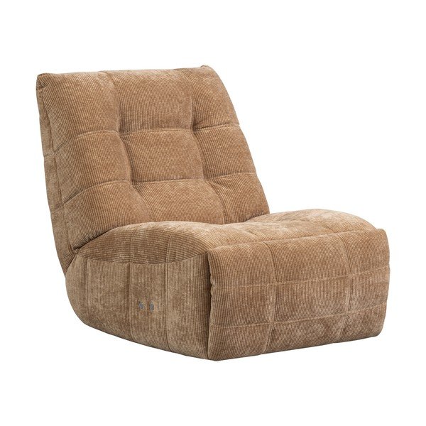 Gaiši brūns atgāžams velveta relaksējošs atpūtas krēsls Hein – WOOOD