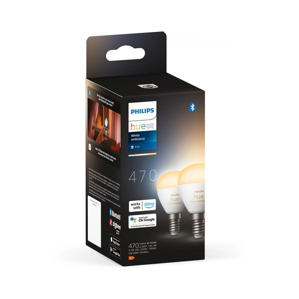 Spuldzes ar E14 spuldžu ietveri (2 gab.), 5 W White ambiance – Philips Hue-image-2