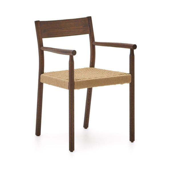 Brūns/dabīga toņa ozola masīvkoka pusdienu krēsls Yalia – Kave Home