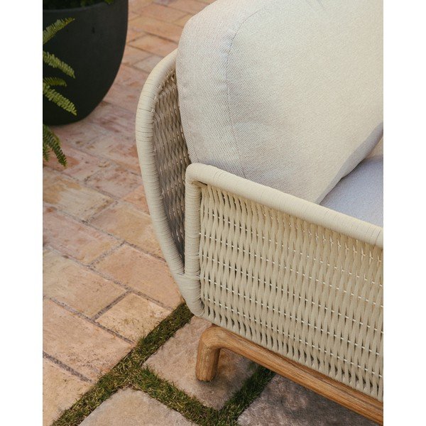 Bēšs polsterēts dārza dīvāns Alipa – Kave Home-image-2