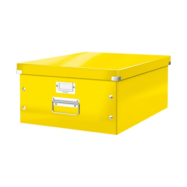 Dzeltena kartona uzglabāšanas kaste ar vāku 37x48x20 cm Click&Store – Leitz