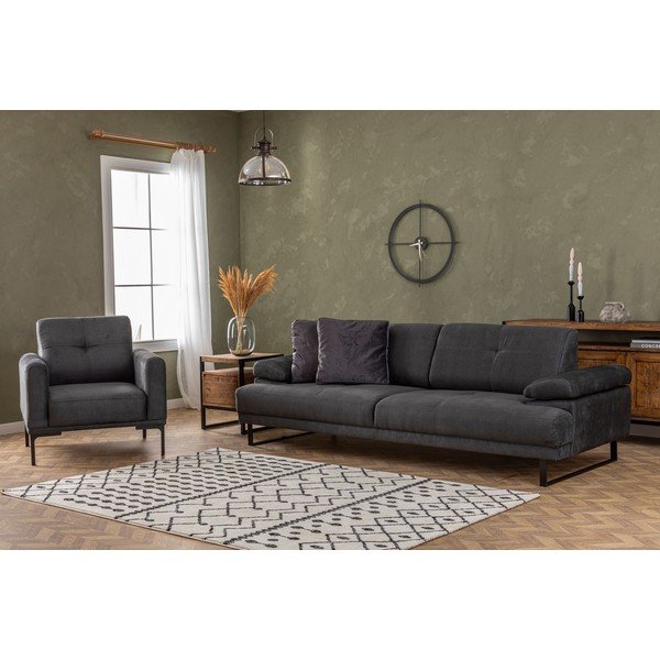 Antracīta pelēks dīvāns 239 cm Mustang – Balcab Home-image-2
