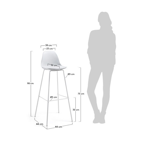 2 gaiši pelēku bāra krēslu komplekts La Forma Lysna-image-1