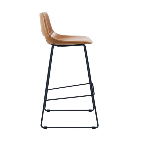 Konjakbrūns mākslīgās ādas bāra krēsls (sēdekļa augstums 76 cm) Zahara – Kave Home-image-3