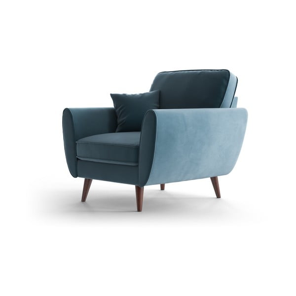 Gaiši zils samta atpūtas krēsls My Pop Design Auteuil