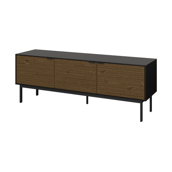Melns TV galdiņš no priedes koka 150x54 cm Soma – Tvilum-image-2