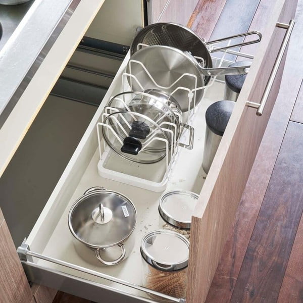 Balts regulējams plaukts vākiem un pannām YAMAZAKI Tower-image-3