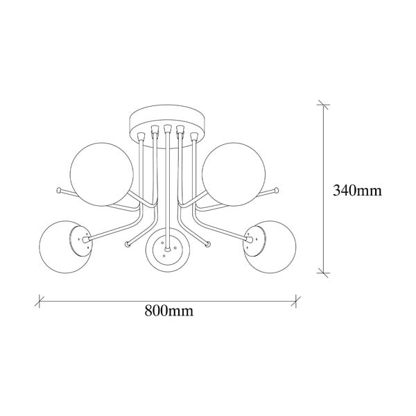 Balta/misiņa krāsas griestu lampa ar stikla abažūru 80x80 cm Daisy – Opviq lights-image-3
