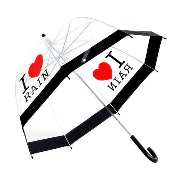 Caurspīdīgs lietussargs Ambiance I Love Rain, ⌀ 81 cm