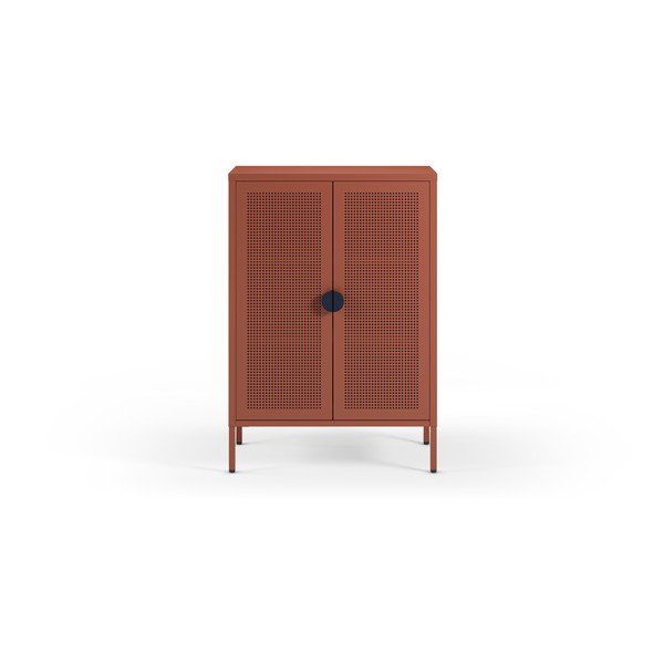 Terakotas oranžs metāla skapītis 70x100x40 cm Sayla – Marckeric-image-1