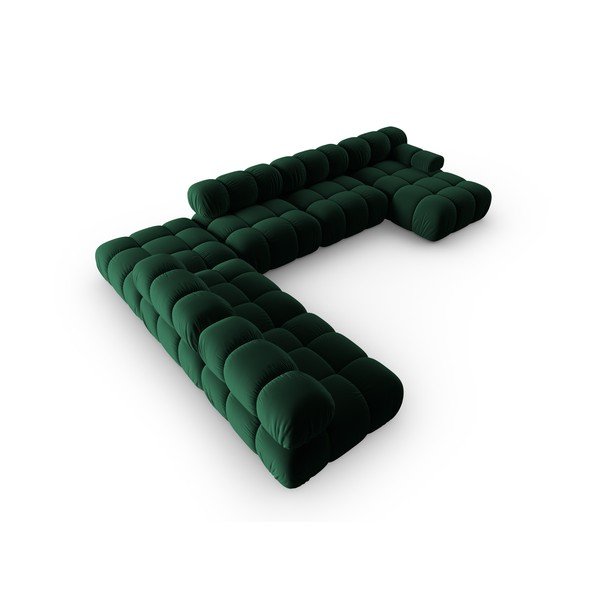 Zaļš samta dīvāns 379 cm Bellis – Micadoni Home-image-4