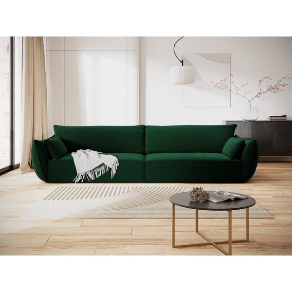 Tumši zaļš samta dīvāns 248 cm Vanda – Mazzini Sofas-image-1