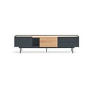 Antracīta pelēks/dabīga toņa TV galdiņš ar ozolkoka imitāciju 180x45 cm Otto – Teulat