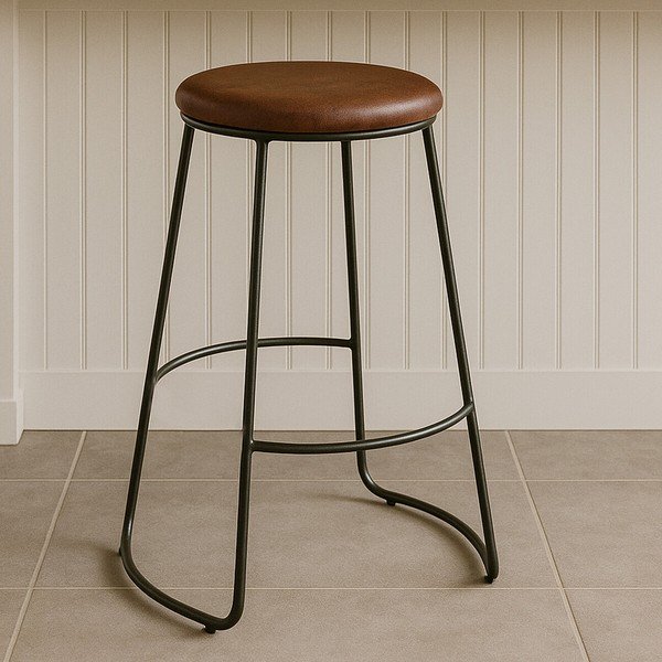 Melna/brūna polsterēta bāra taburete (sēdekļa augstums 64 cm) Brixton – Premier Housewares-image-2