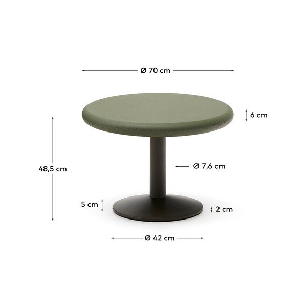 Apaļš dārza ēdamgalds ar betona galda virsmu ø 70 cm Esilda – Kave Home-image-4