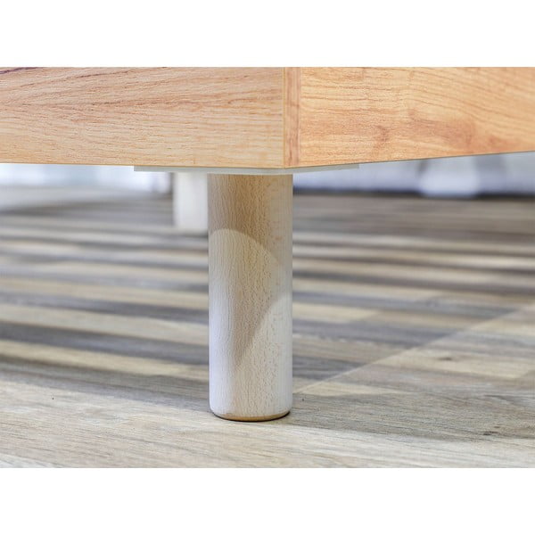 Gaiši pelēka/dabīga toņa divvietīga gulta ar redelēm 160x200 cm Charlie – Bobochic Paris-image-4