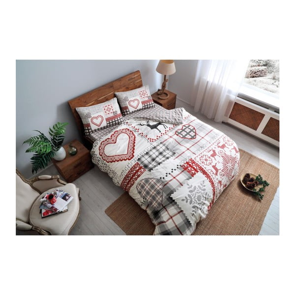 Vienvietīga gultas pārklājs ar kokvilnas flaneļa pārklāju Savina Red, 160 x 220 cm