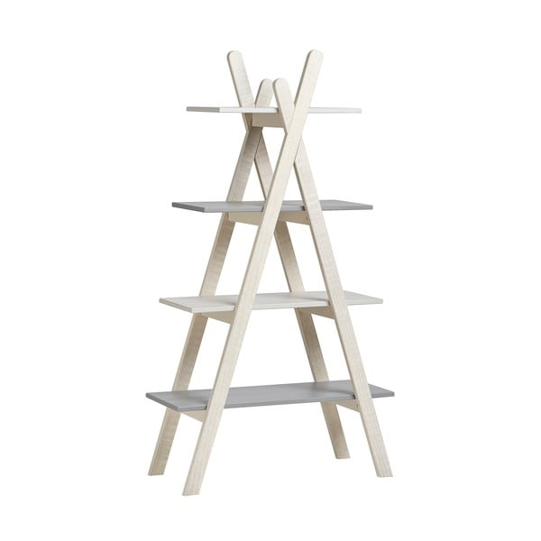 Marckeric Sia pelēks un balts grāmatu skapis-image-1