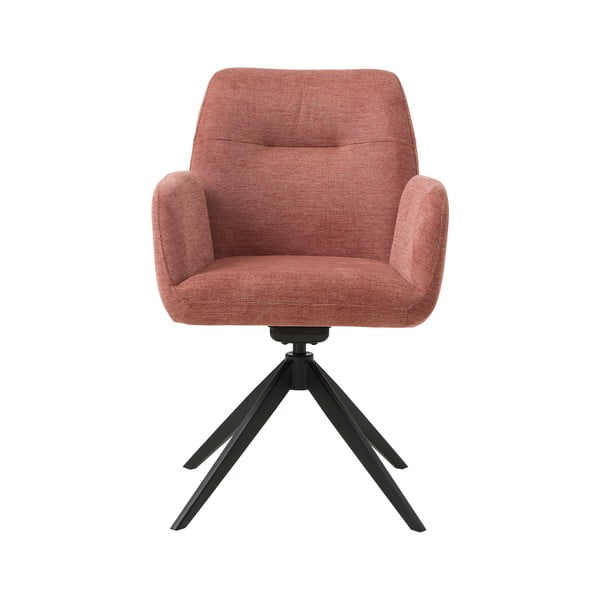 Rozā polsterēts ēdamistabas krēsls ar roku balstiem Roxana – Unique Furniture-image-2