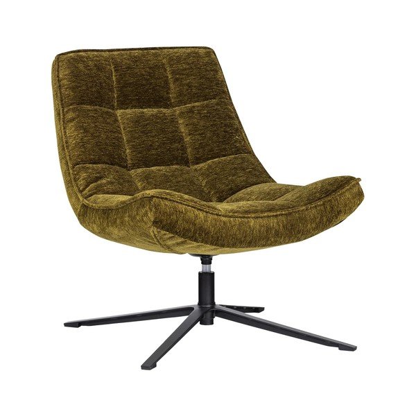 Zaļš grozāms atpūtas krēsls no šenila auduma Maudi – WOOOD