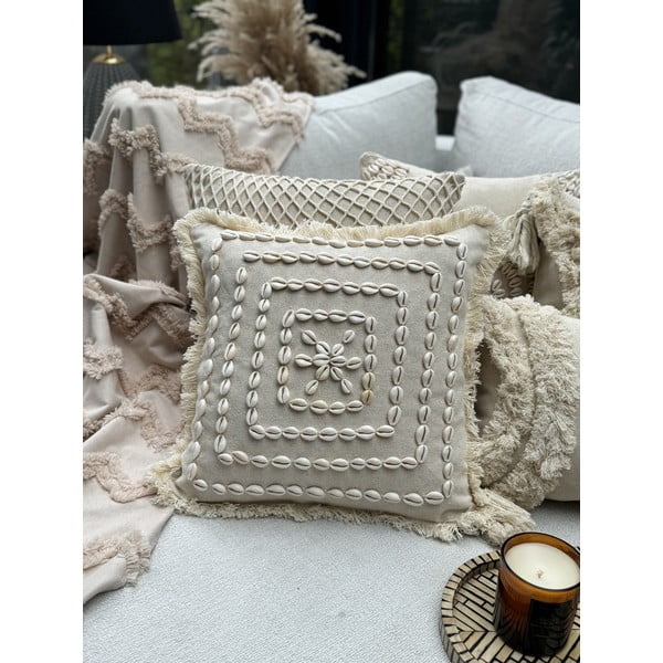 Kokvilnas spilvendrāna 43x43 cm Seashells – Mioli Decor-image-2