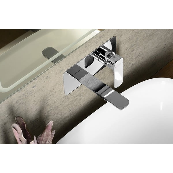 Spīdīgas sudraba krāsas iebūvēts jaucējkrāns izlietnei (ar 1 izvadu) Spy – Sapho-image-2