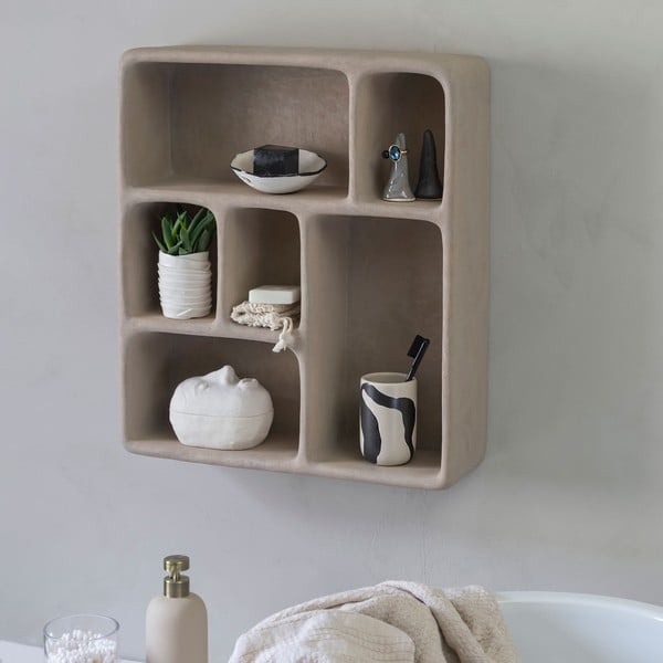 Gaiši pelēks divstāvu plaukts ar akmens imitāciju Art Studio – Mette Ditmer Denmark-image-2